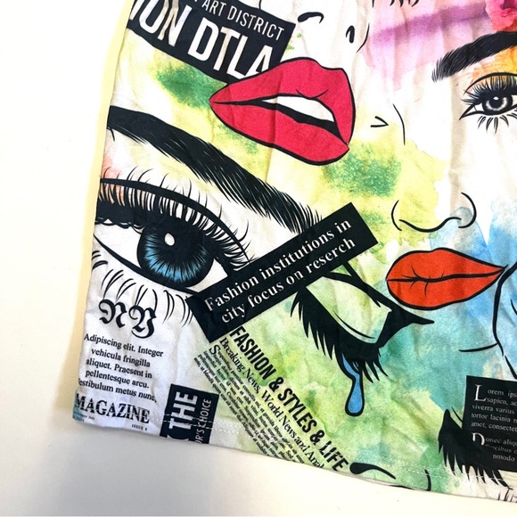 vintage newspaper print Y2K mini skirt - Picture 7 of 15